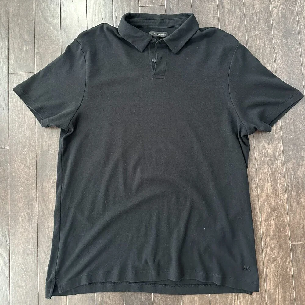 Banana Republic XL Men's Black Polo Shirt  100% Cotton